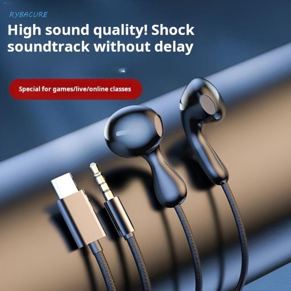 Fones De Ouvido Com Fio , Fone Estéreo Hifi Elegante Intra-Auricular , Microfone HD Redução De Ruído Tipo Plugue C E De