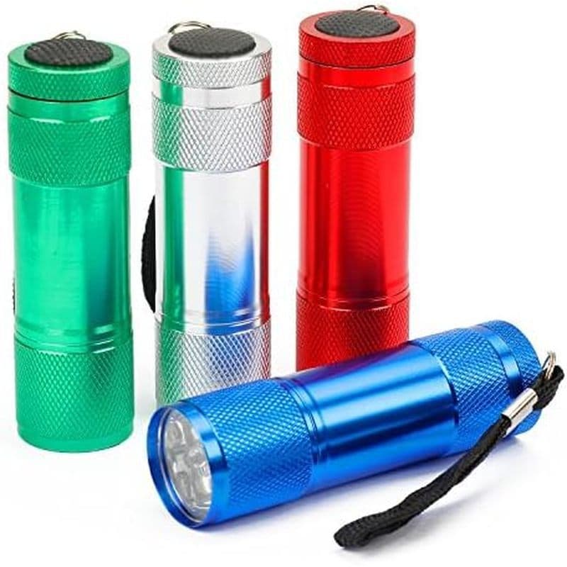 Conjunto De Lanternas De 6 LED De Alumínio FASTPRO Com 4 Unidades E Baterias AAA Incluídas | Mini Cordão , Lanterna Pequ