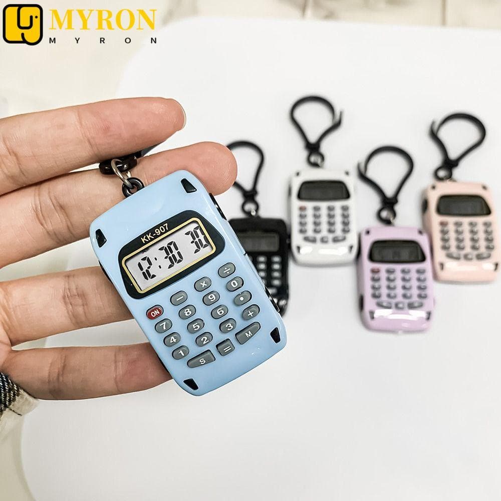 Calculadora Eletrônica MYRON1 , Mini Calculadoras Multifuncionais De Bolso , Chaveiro Criativo Com Display De 8 Dígitos
