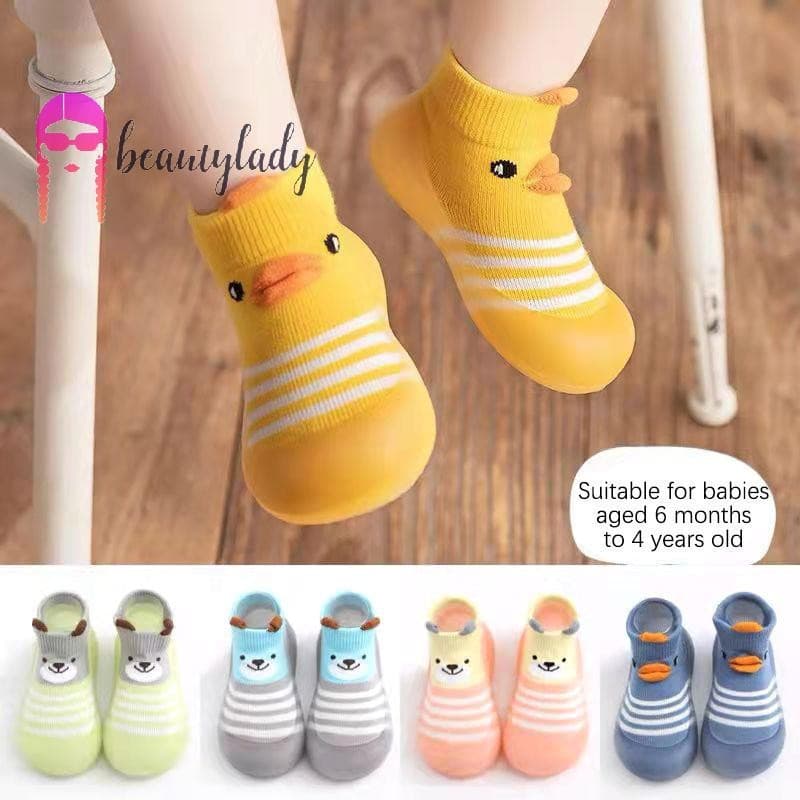 beautymakeup Sapatos de Bebê para Andar, Padrão de Desenho Animado, Sola de Borracha Antiderrapante KYHH