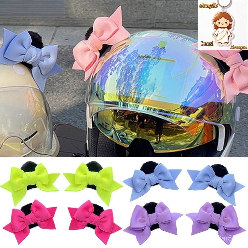 Nobleflying OMALL 2 Peças de Decoração para Capacete de Motocicleta, Orelhas em Forma de Laço de Borboleta para Acessóri