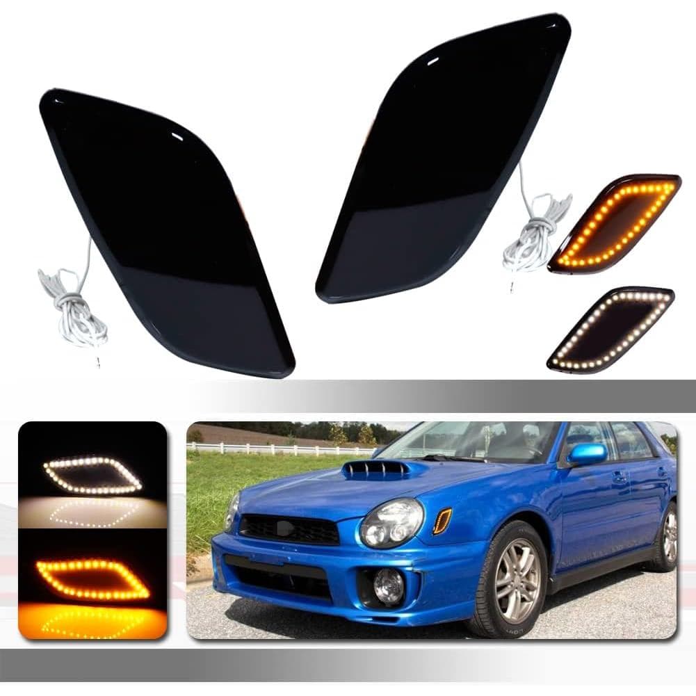 Para Subaru Impreza WRX RS TS 2002 2003, Substituição de Luzes Diurnas e Sinalizadores Laterais do Para-choque Dianteiro