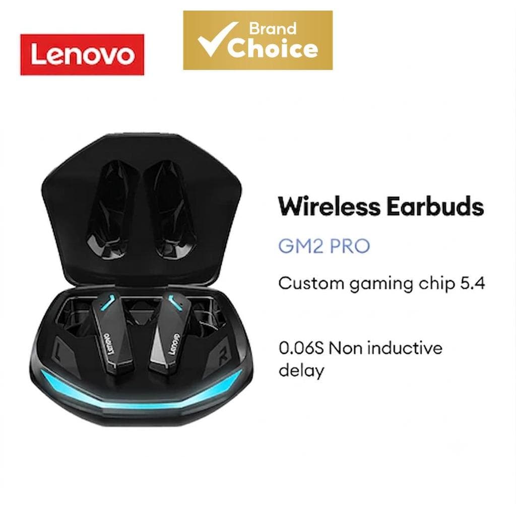 Fones de Ouvido Lenovo GM2 PRO Premium para Jogos, Bluetooth 5.3, Fones de Cabeça com Baixa Latência, Intra-Auriculares,