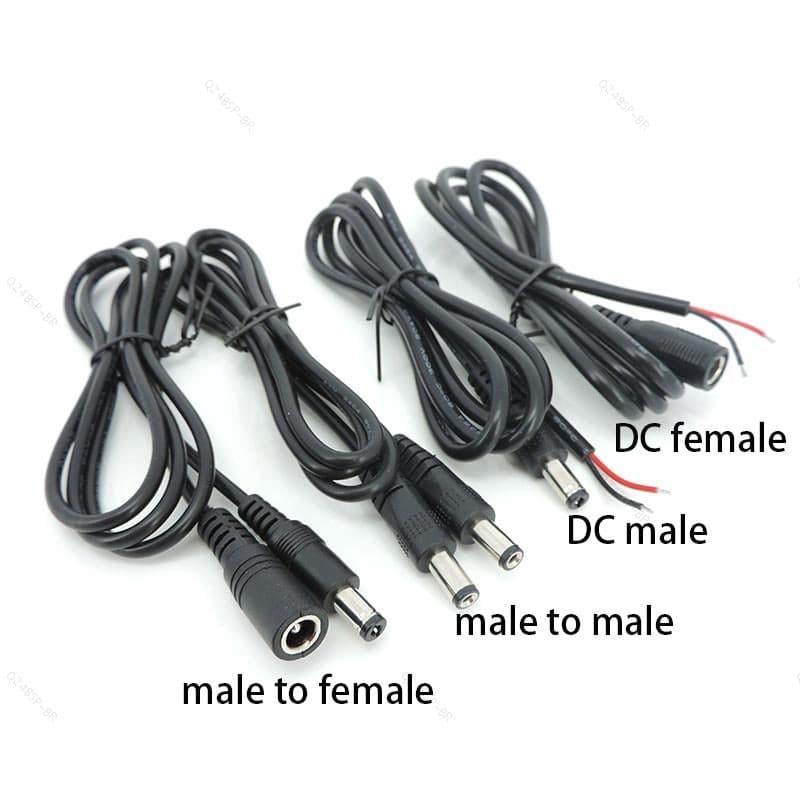 Cabo De Extensão DC De 5.5mm X 2.1mm , Fio Macho Para E Fêmea , Conector De 2 Pinos Câmera CCTV , Luz De Tira LED BR24B
