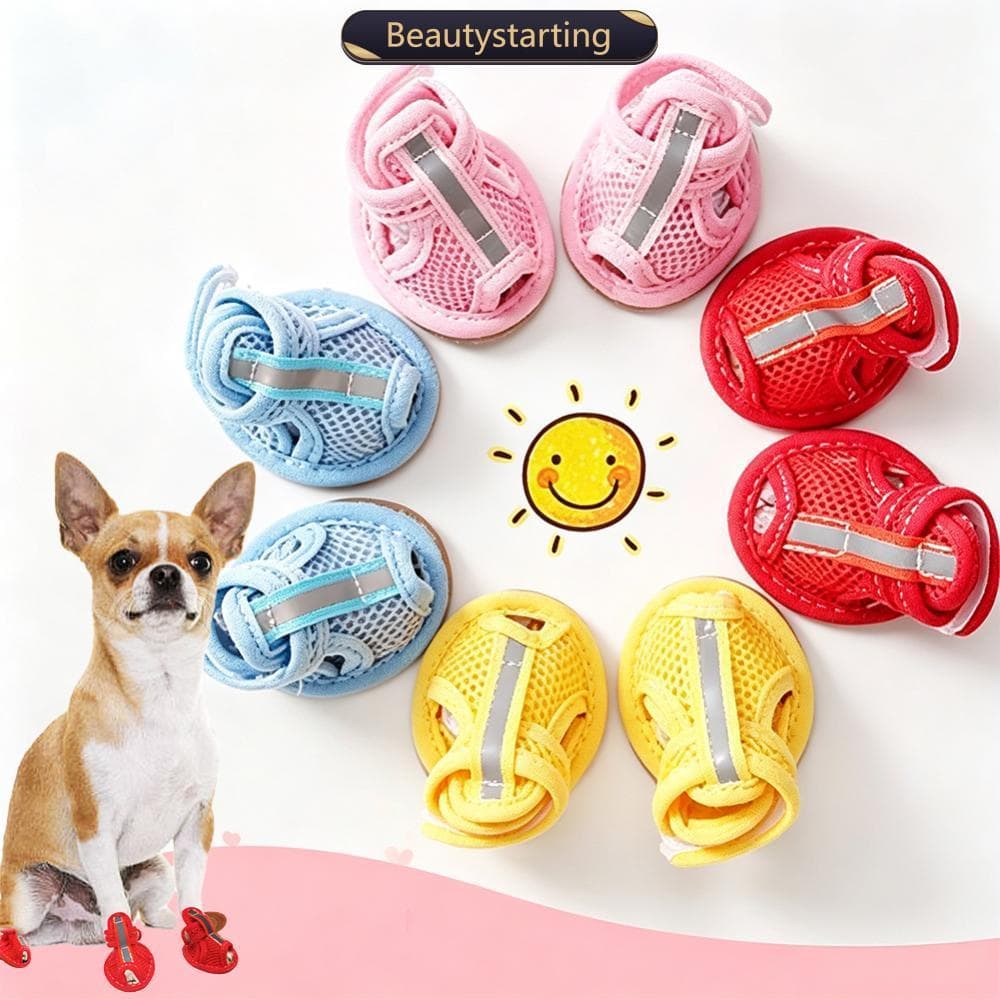 BEAUTYSTARTING Sandálias De Malha Respirável Para Cães Pequenos Sapatos De Verão Animais De Estimação Com Sola Elástica