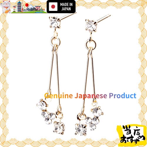 Diretamente do Japão  LOKUMI Brincos Hipoalergênicos Fabricados no Japão Prata Ouro K24 Ouro Rosa Livre de Níquel Femin