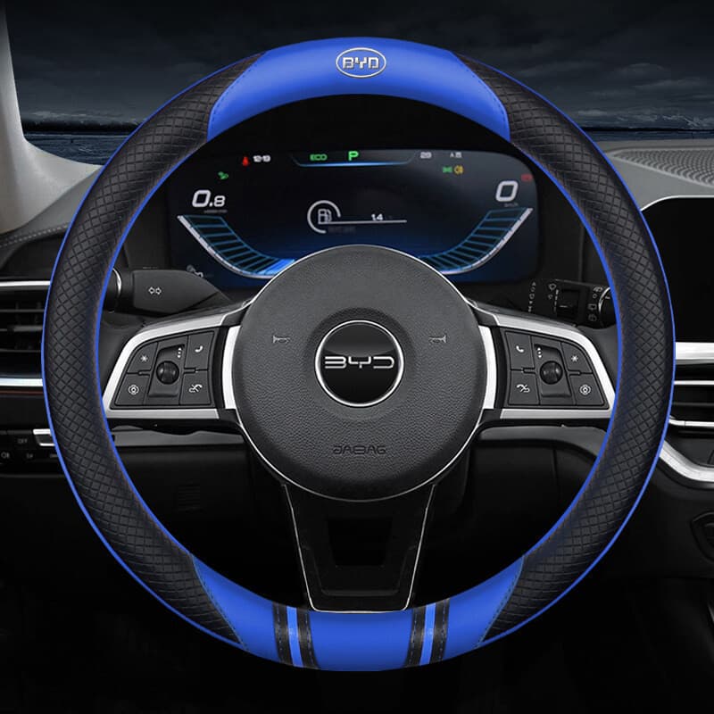Capa de Volante de Couro 3D em Relevo para Carro, Adequada para BYD Atto3 Atto 3, Capa de Volante Esportiva Antiderrapan