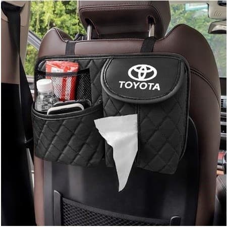 Bolsa de Armazenamento Universal para Encosto de Banco de Carro, Organizador de Copos e Lenços, Compatível com Toyota Co