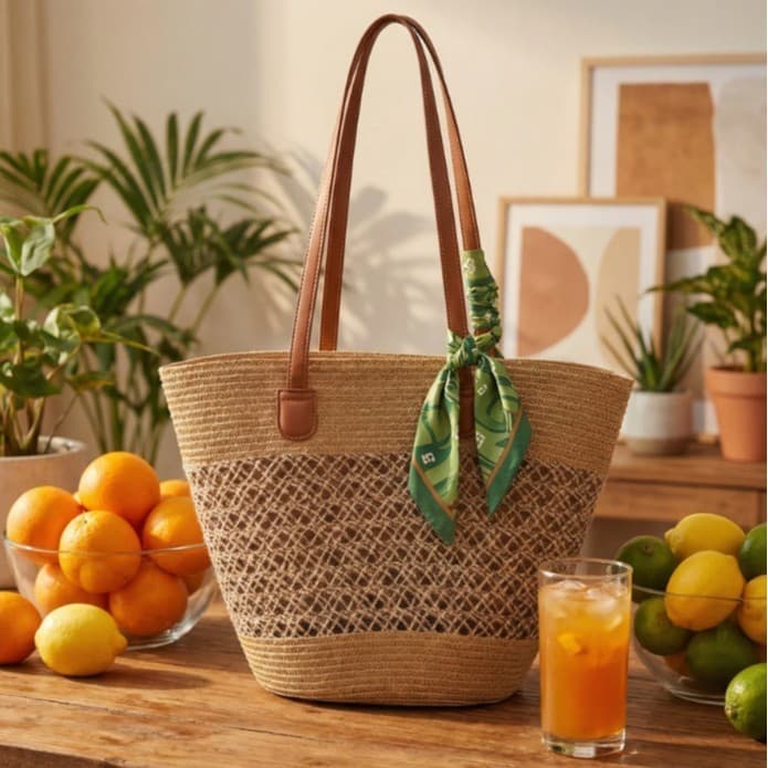 Bolsa de ombro tecida à mão de grande capacidade Bolsa de viagem Bolsa de compras Bolsa de praia de férias Bolsa Tote