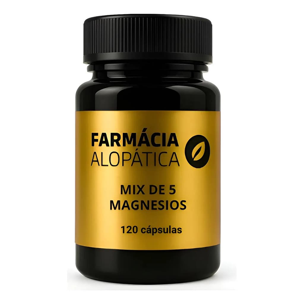 Mix Magnésio 5 Tipos 120 Cápsulas Alta Absorção