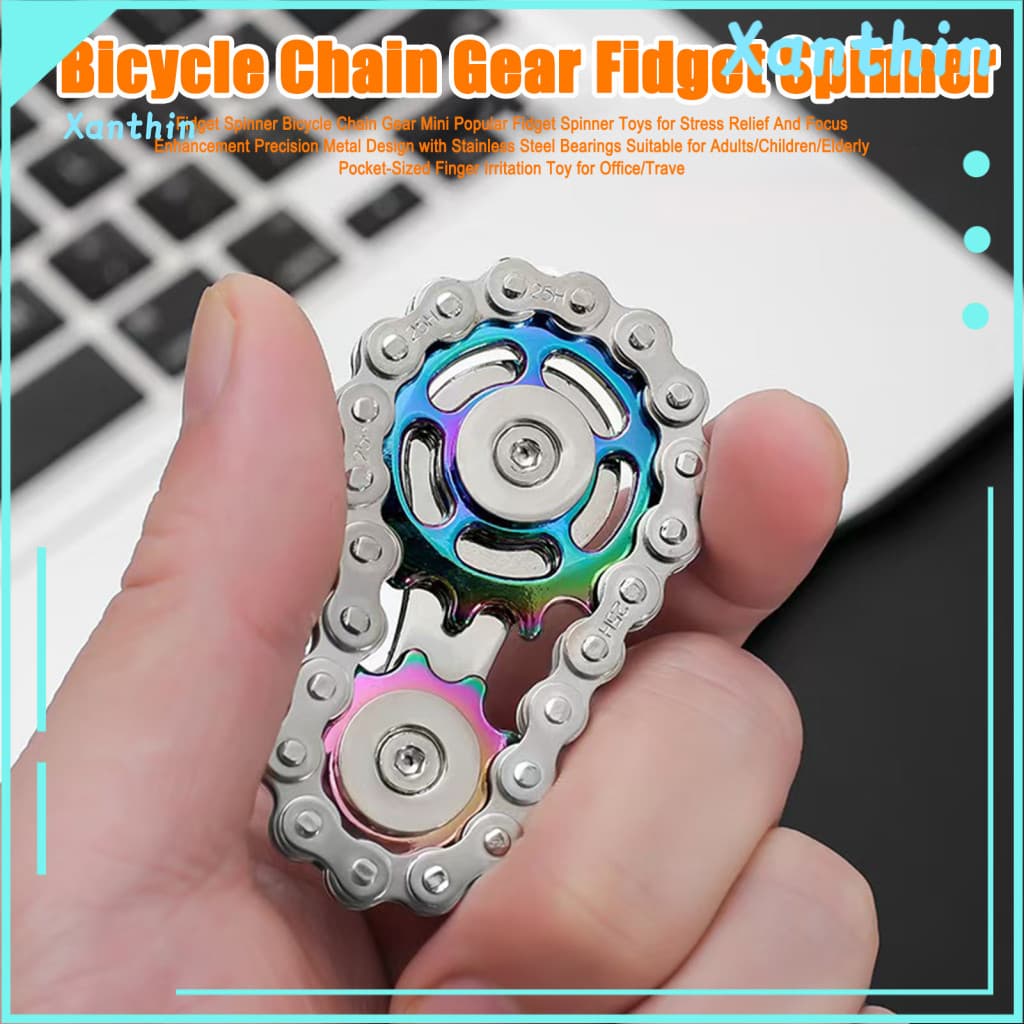 Adults Fidget Spinner Bicycle Chain Sprocket Flywheel Toy for Stress Anxiety Relief – Metal Bike Gyroscope for Kids Te