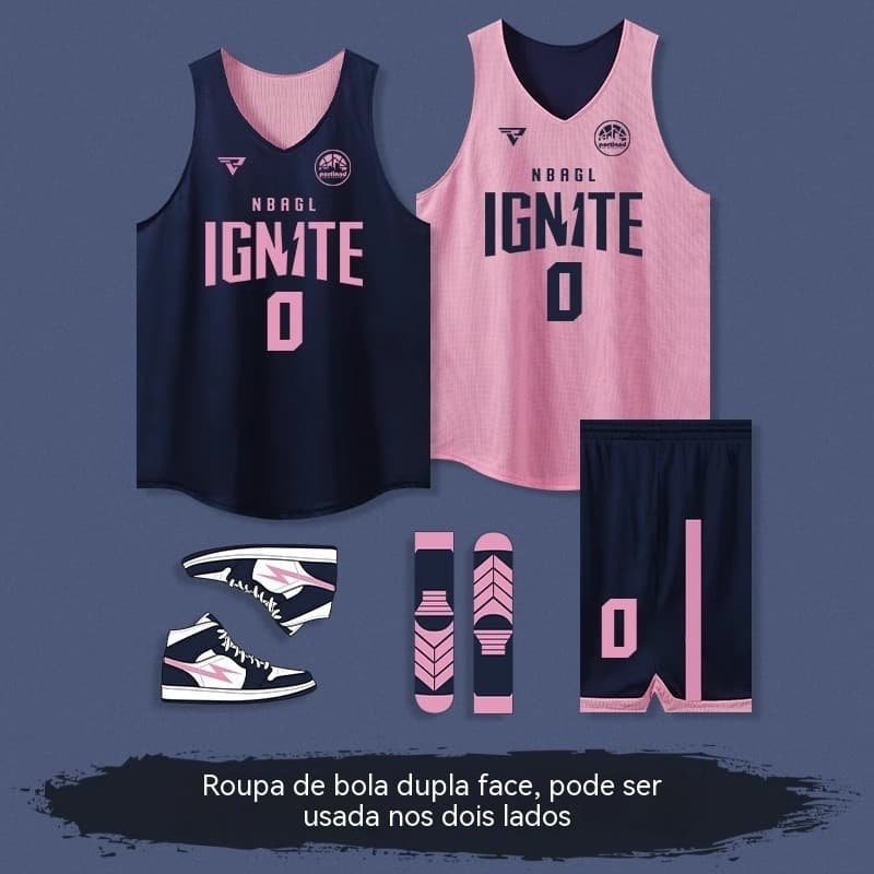 [Lista uma loja de fábrica] Uniforme de basquete dupla face vestível sem mangas colete esportivo solto personalização de
