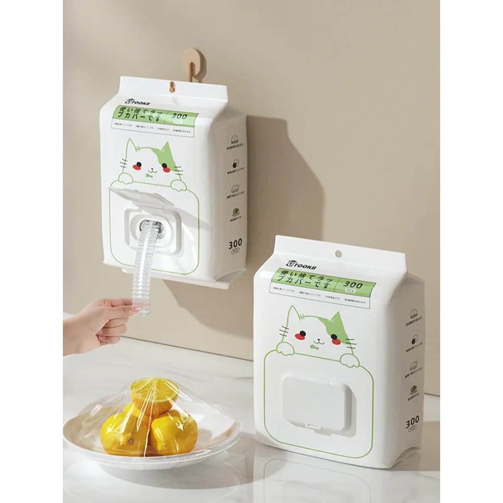 Capa plástica descartável de qualidade alimentar japonesa para uso doméstico com saco elástico, sobras de geladeira, pra