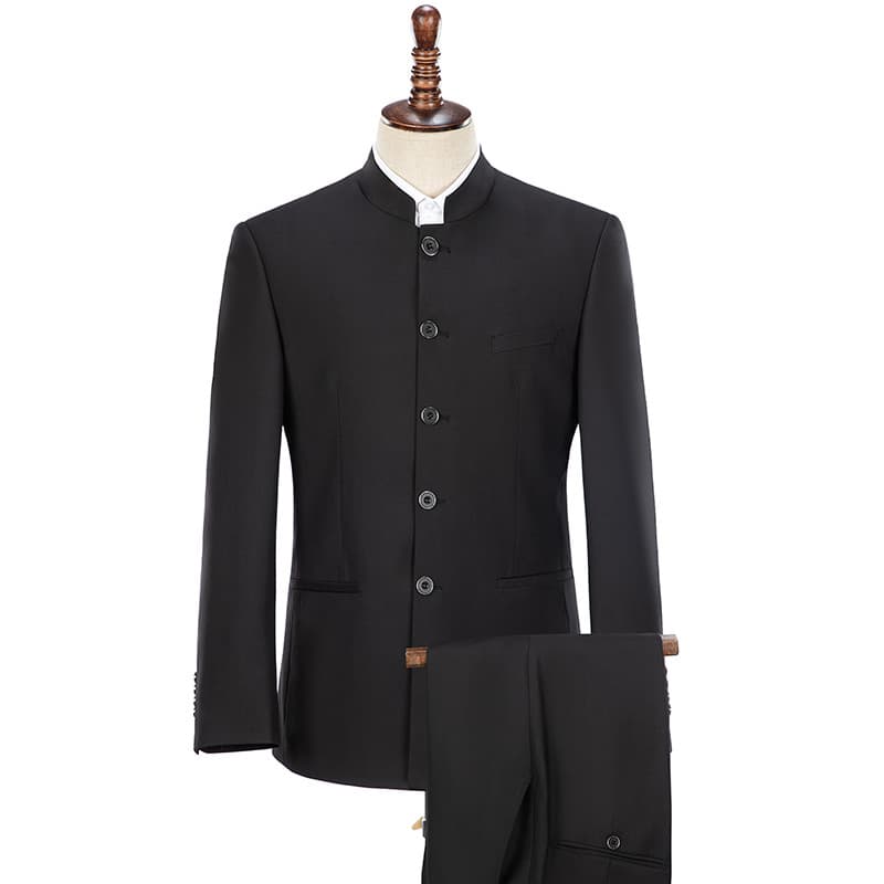 Zhongshan terno masculino fino-ajuste negócios chinês gola alta terno de casamento chinês banquete estilo chinês Tang te