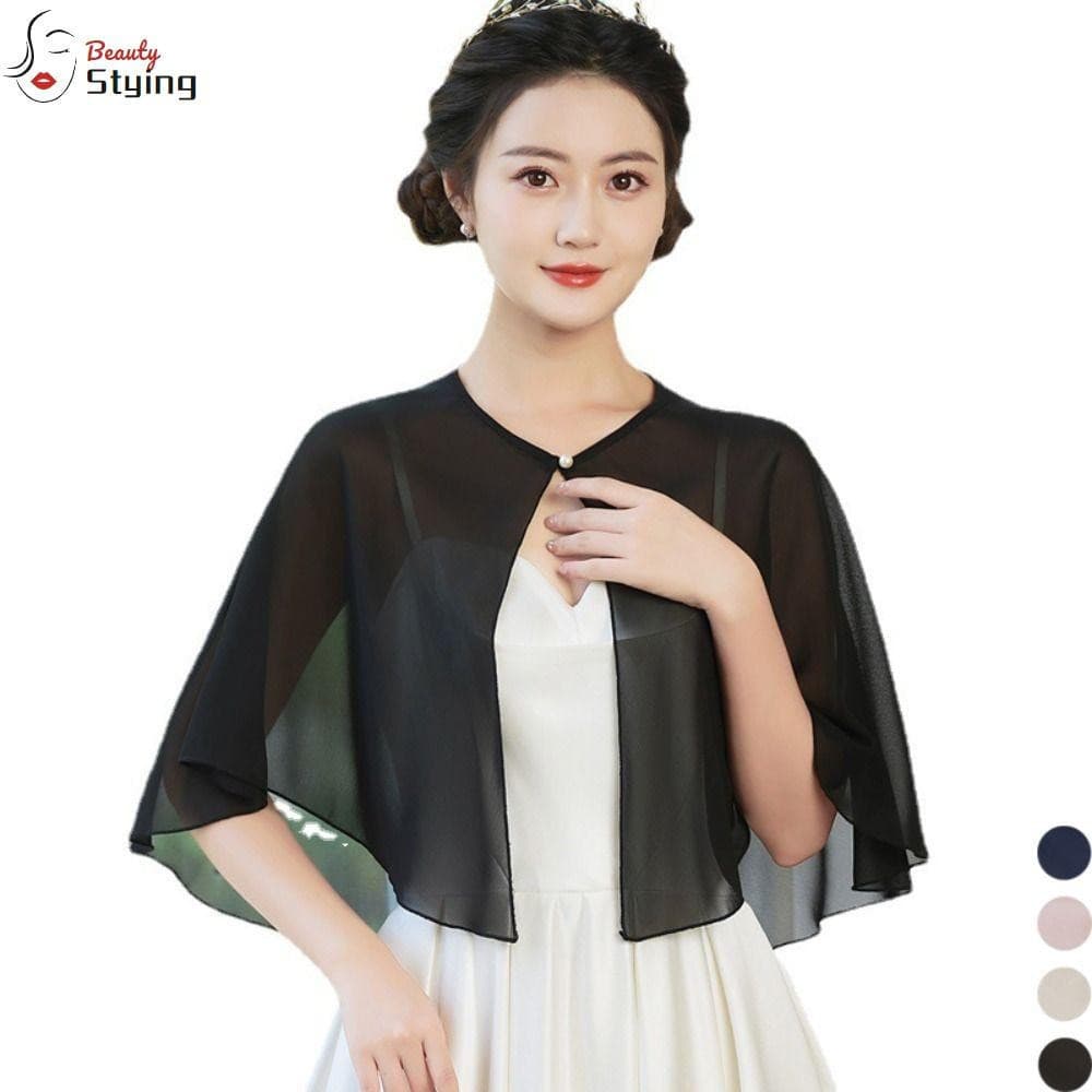 Xale de chiffon GERYRUD, estilo elegante, xale macio e transparente, xale para vestido de noite, modelo de design L 908H