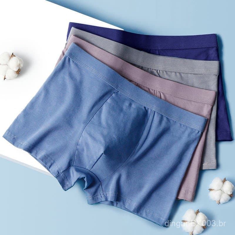 Cuecas masculinas de modal, sem costura na virilha, confortáveis e respiráveis, cuecas boxer de cor sólida, shorts finos