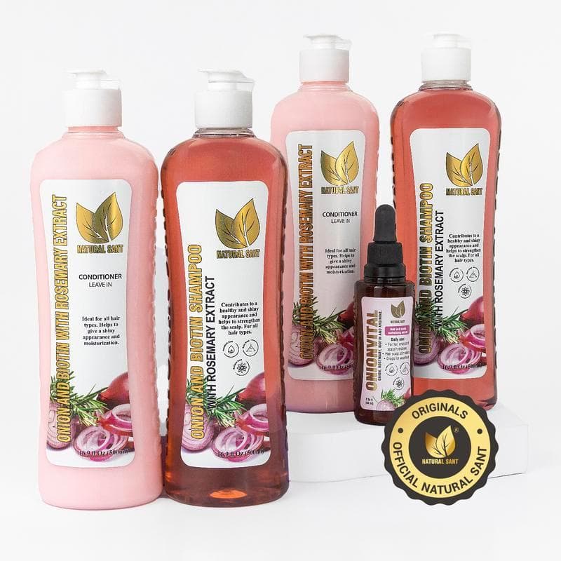 Natural Sant - 2 Conjuntos de Cebola, Alecrim e Biotina + KIT de Sérum Onionvital DPQV