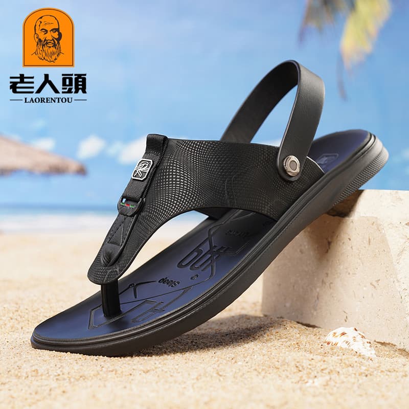 Chinelos para idosos chinelos de verão masculinos para dirigir sandálias masculinas de dupla utilização antiderrapantes