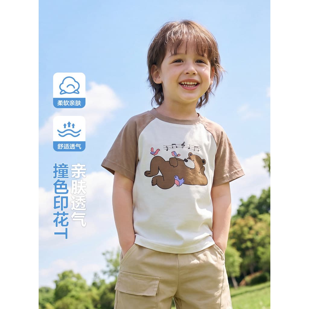 Meninos Modal manga curta camiseta roupas de verão verão roupas infantis crianças bebê roupas infantis topos meia manga
