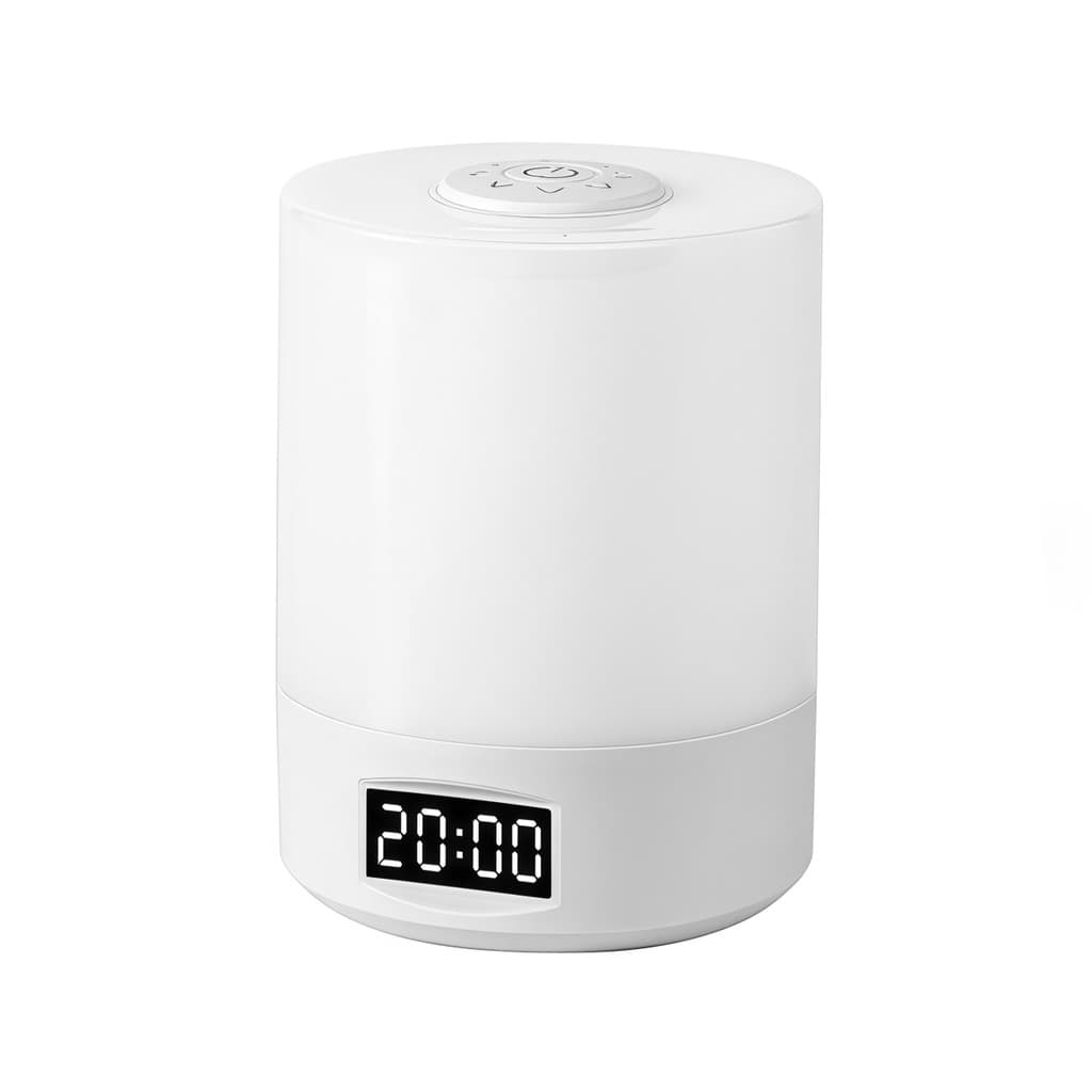 Luminária de Mesa LED Touch com Relógio Digital e Controle Remoto 3 Cores USB DONG