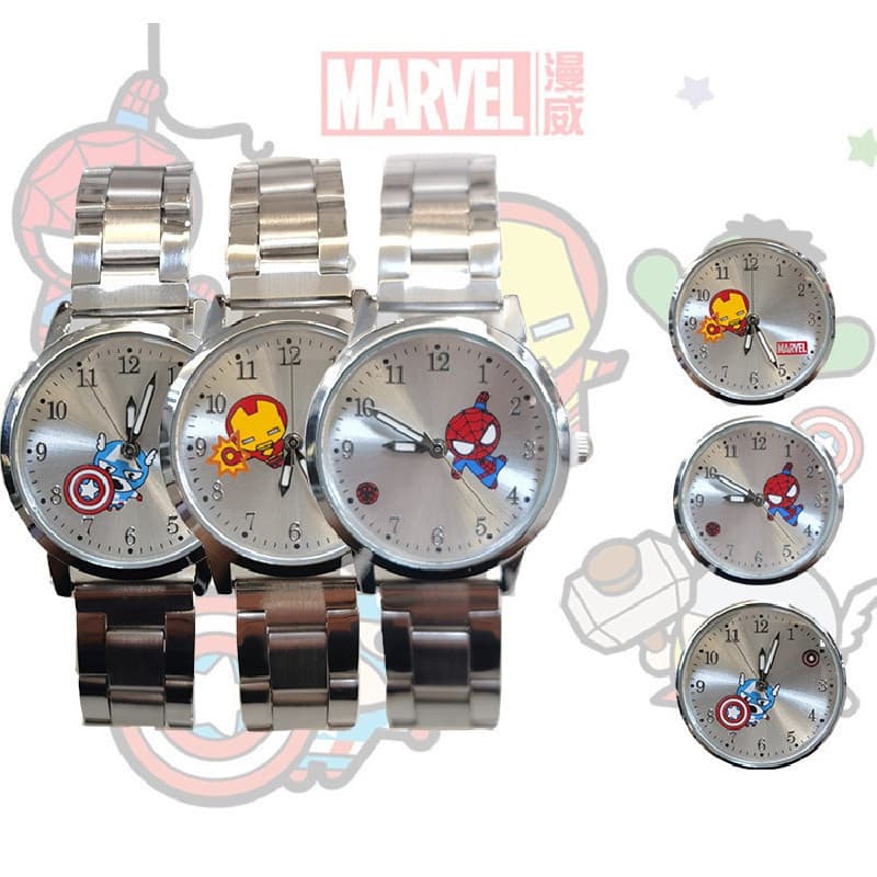 Relógio Infantil À Prova D 'Água De Aço Inoxidável Do Capitão América / Vingadores / Marvel / Estudante