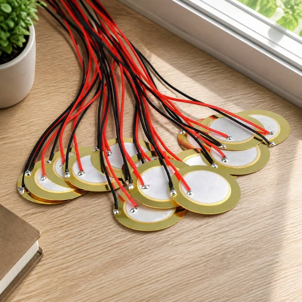15 Peças Captador Piezo Com Fio Pré-Fiado Transdutor De Disco Piezoelétrico 27mm Sensível Ao Toque Fino