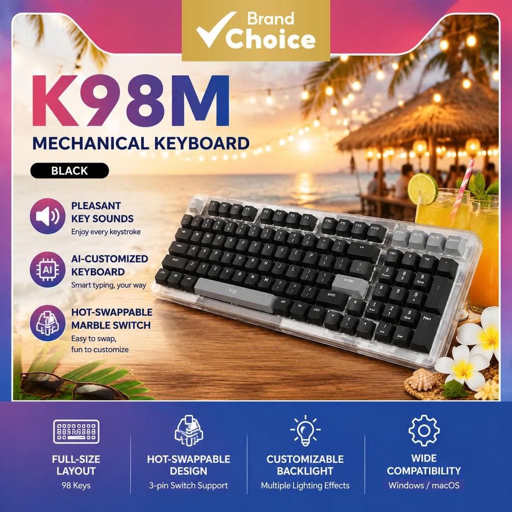 Teclado Sem Fio Logitech ALTO KEYS K98M Teclado Mac Silencioso Bluetooth Fino para Escritório Laptop PC