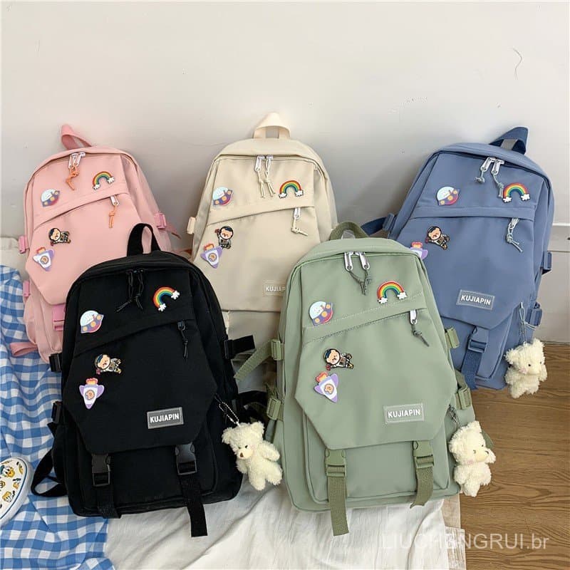 Mochila feminina, mochila escolar moderna para meninas, mochilas escolares estilo coreano, bolsa de grande capacidade. M