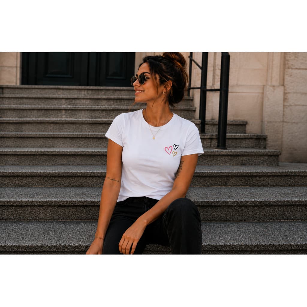 Camiseta basica Feminina manga curta com estampas estilosa e casual