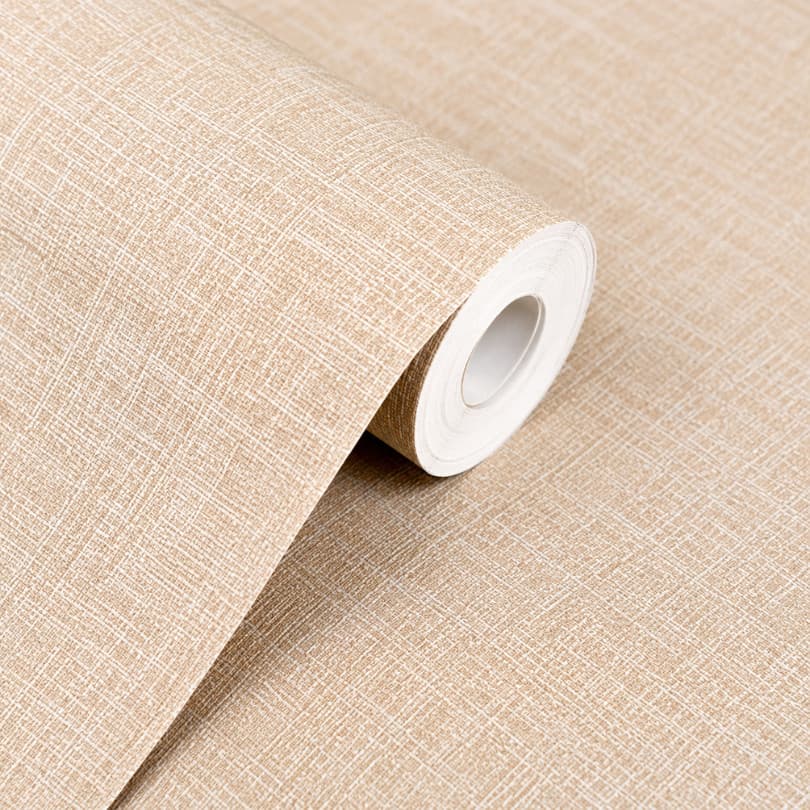 Papel de Parede Linho Texturizado 3D Adesivo Autocolante 5m x 45cm Lavável para Quarto Sala Cozinha Nude Bege Cinza