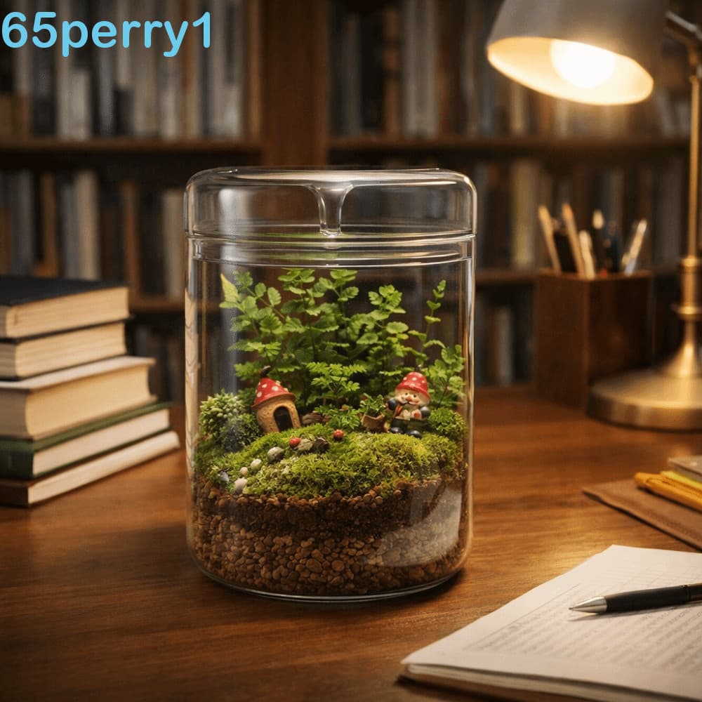 PERRY1 Vaso De Vidro De Mesa , Terrário Cilindro Decorativo , Garrafa De Visualização De Musgo Suculento Transparente