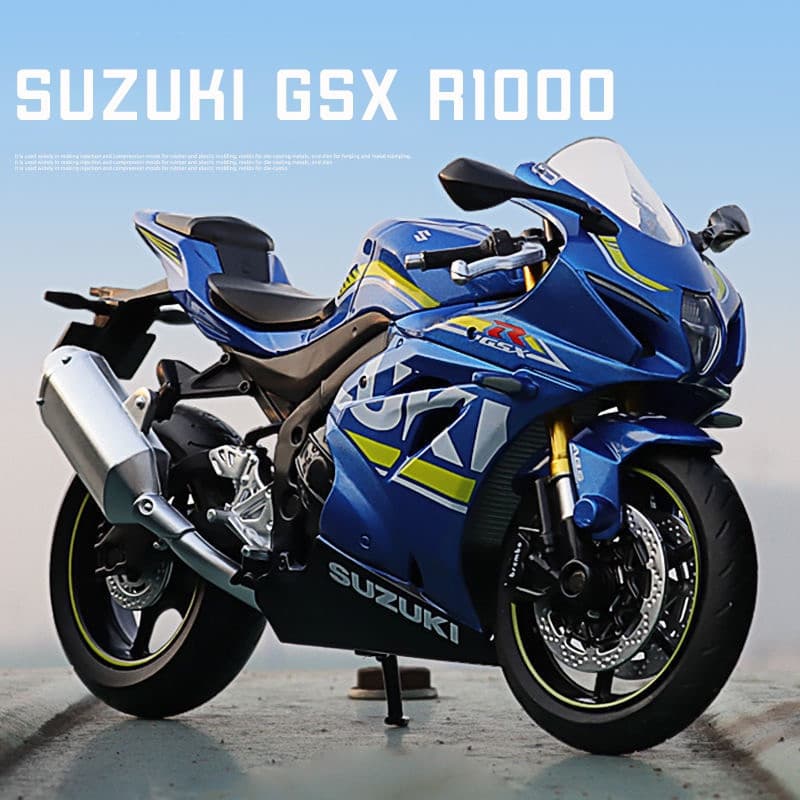 Modelo de motocicleta Suzuki GSX R1000 em escala 1:12, adequado para coleções de entusiastas, presente de aniversário, u