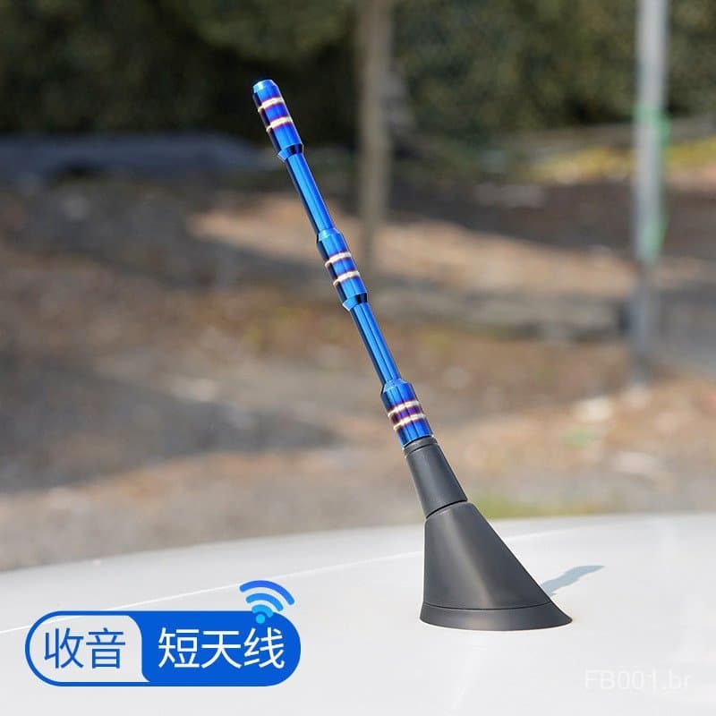 Acessórios decorativos para carros azuis, antena de teto para carro em liga de alumínio com instalação universal, antena