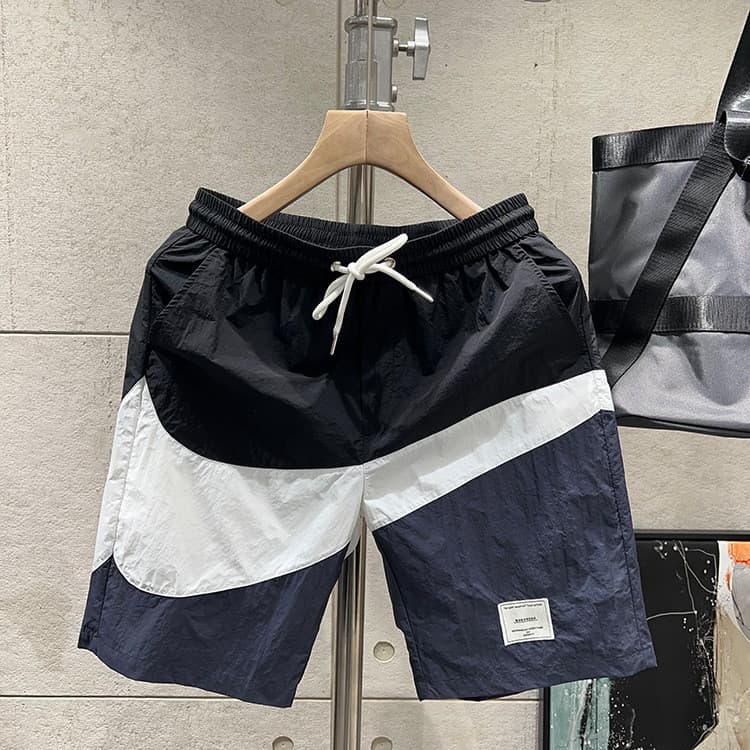 Bermudas masculinas de marca moderna estilo americano para o verão, bermudas esportivas casuais de corte solto, estilo h