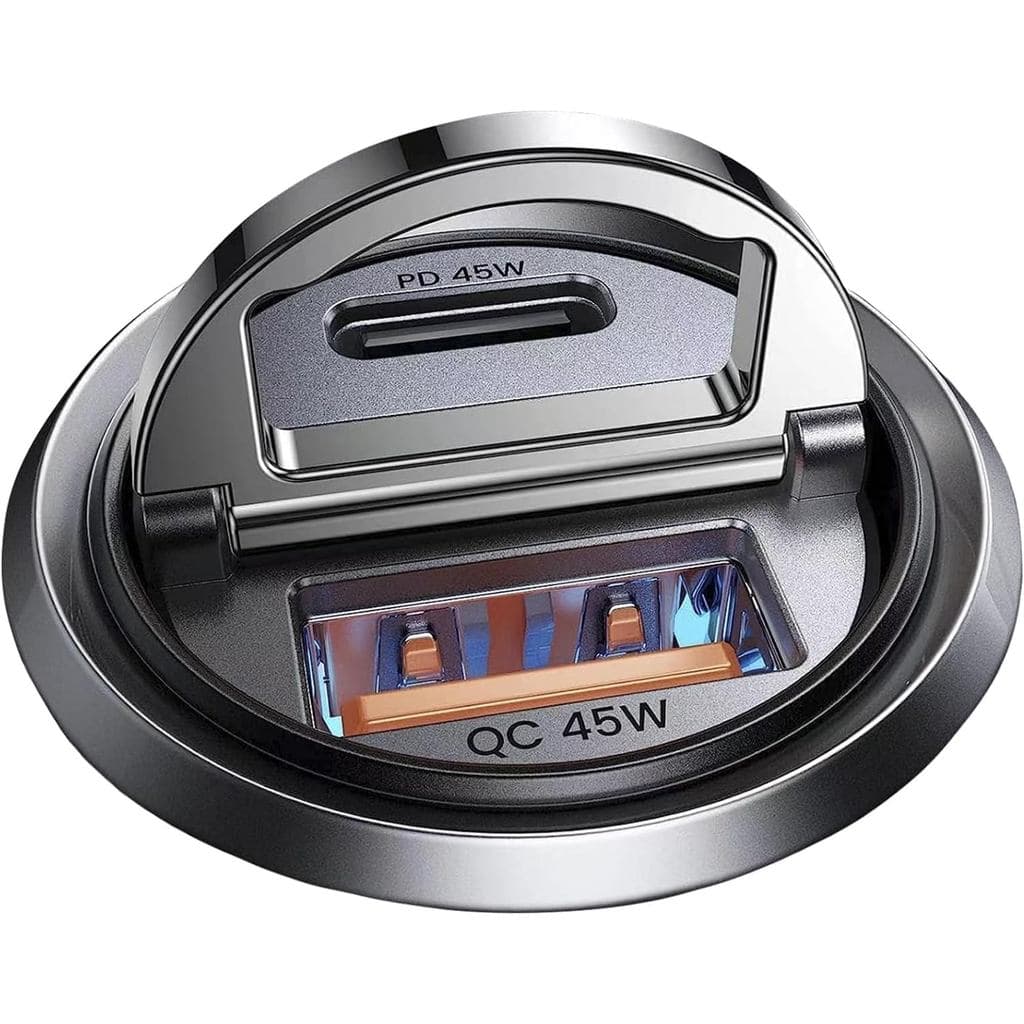Carregador de Carro USB C MRGLAS 90W com Carregamento Rápido [Design Invisível e Todo em Metal] |   Super Mini, Adaptado