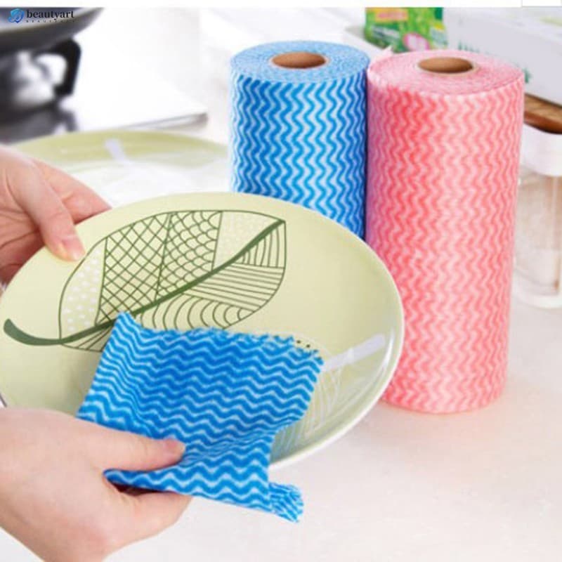 50 Folhas De Papel De Seda De Cozinha Não Tecido-Uso Duplo Seco E Úmido Para Limpeza De Balcão De Lavar Louça