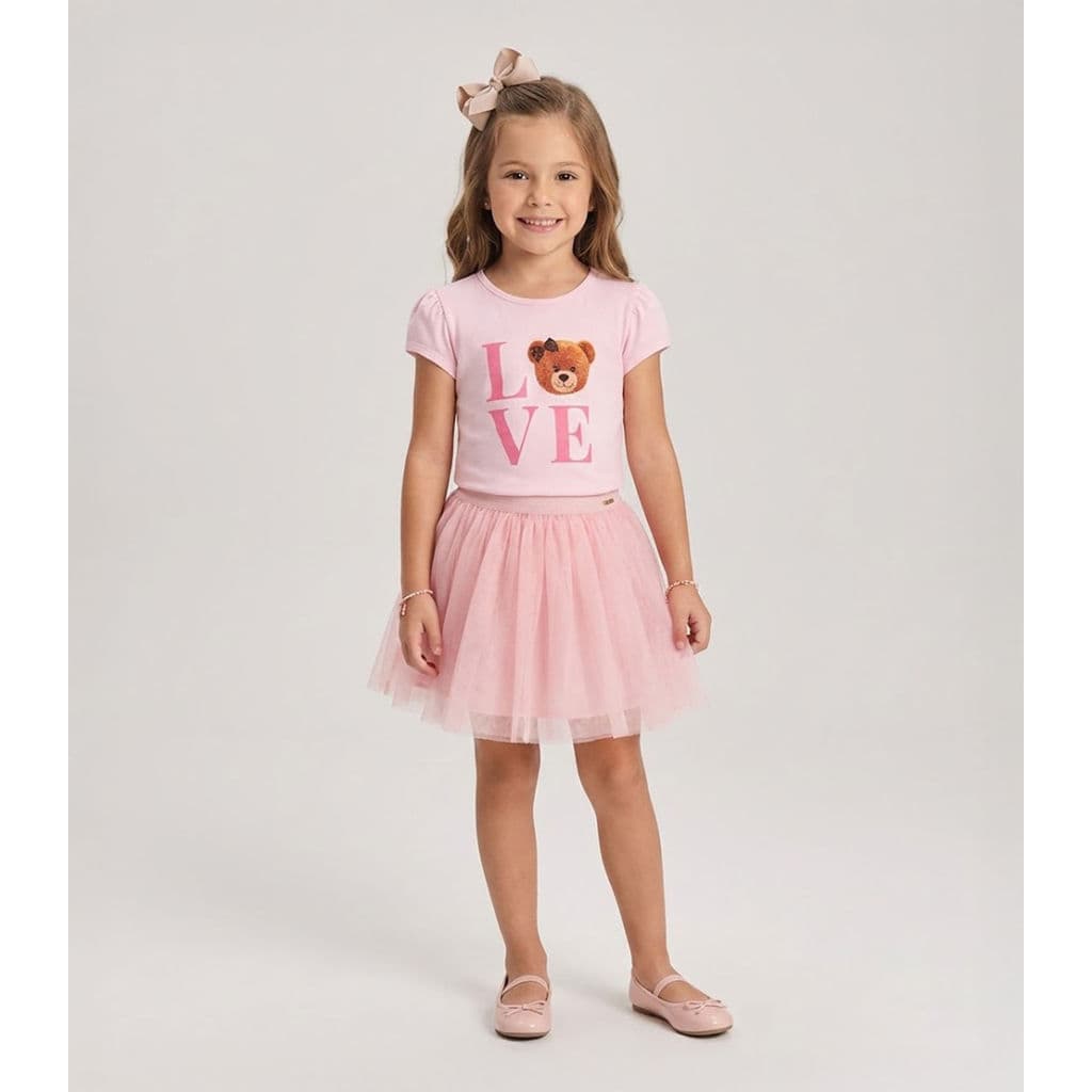 Blusa Infantil Feminina em Cotton Leve Trick Nick Rosa
