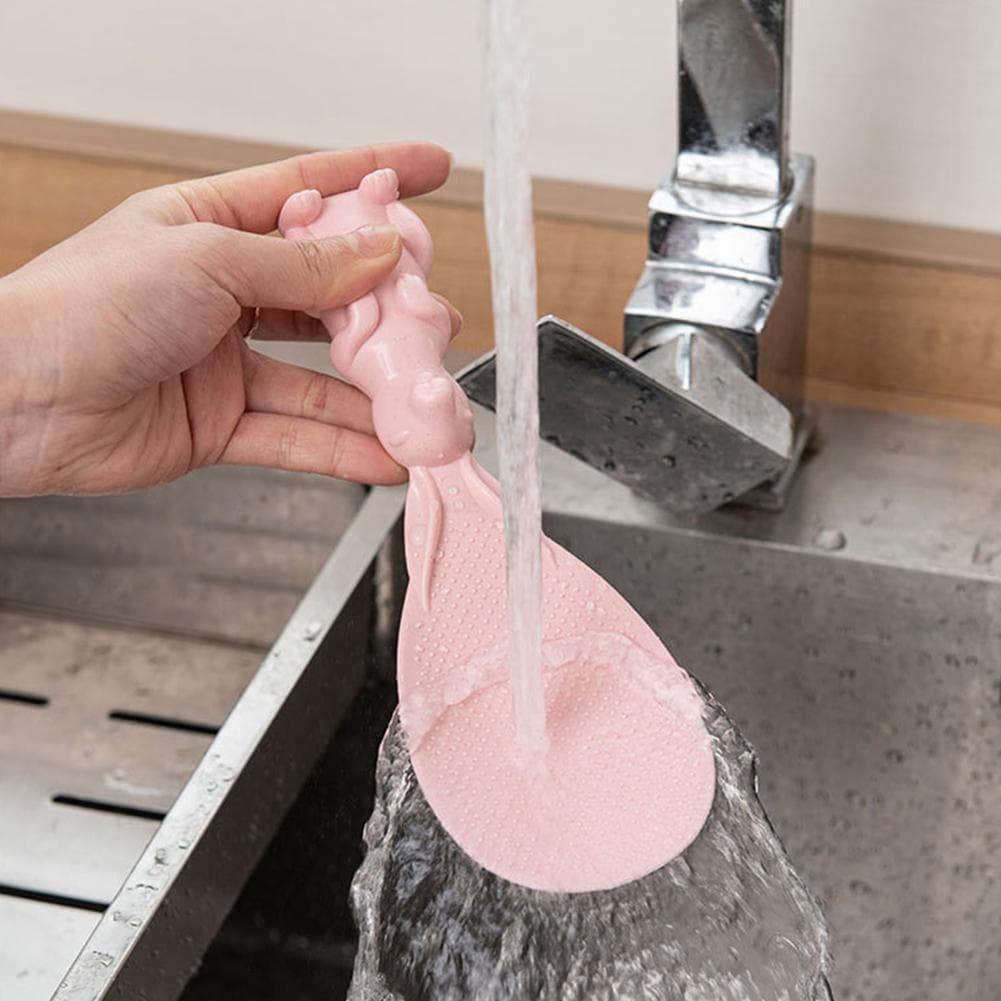 Natural Trigo Palha Coelho Figura Colher Arroz Antiaderente Concha Sopa Suporte Molho Vertical R7m2