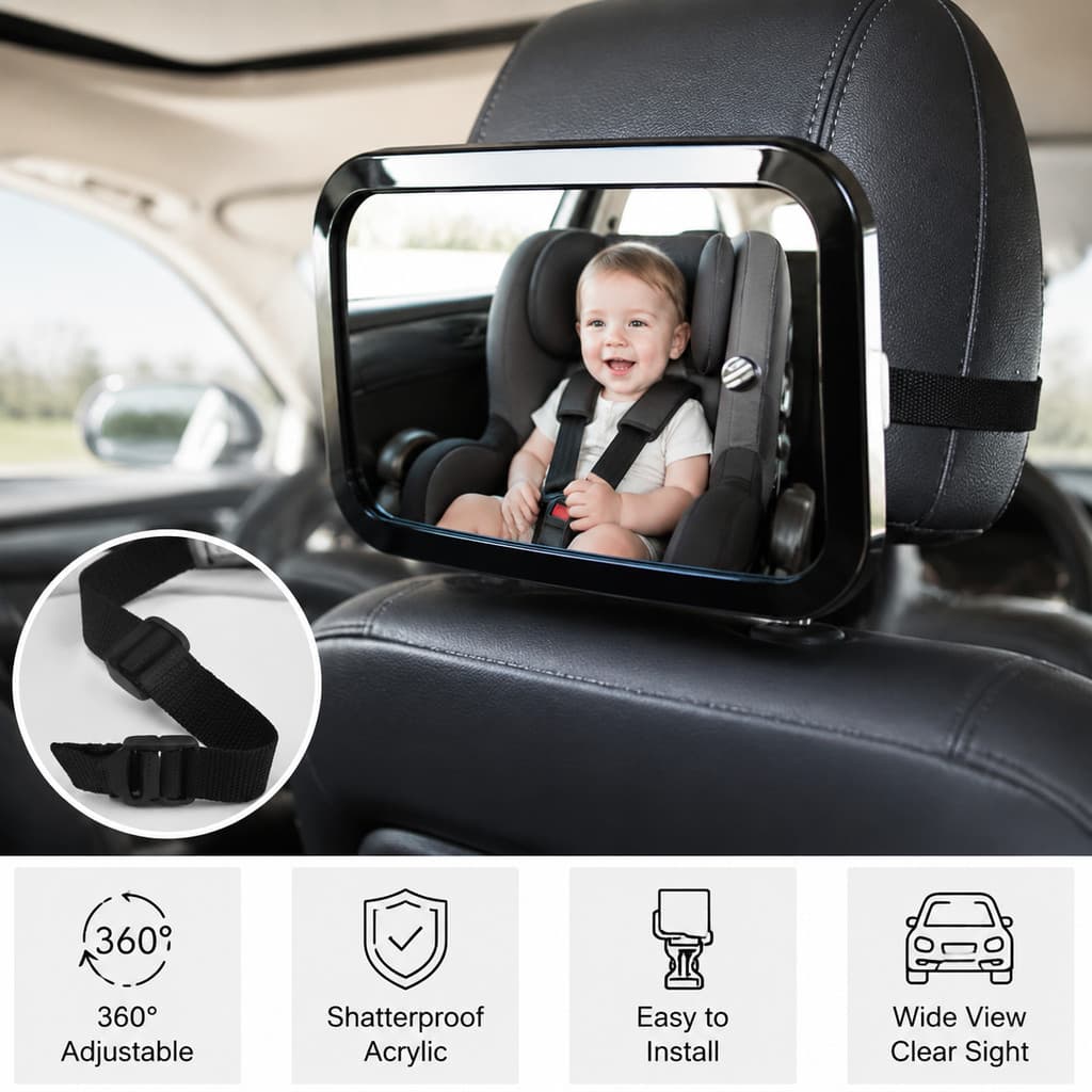 1/2 Pcs Espelho Retrovisor para Bebê no Carro Conforto Cadeirinha