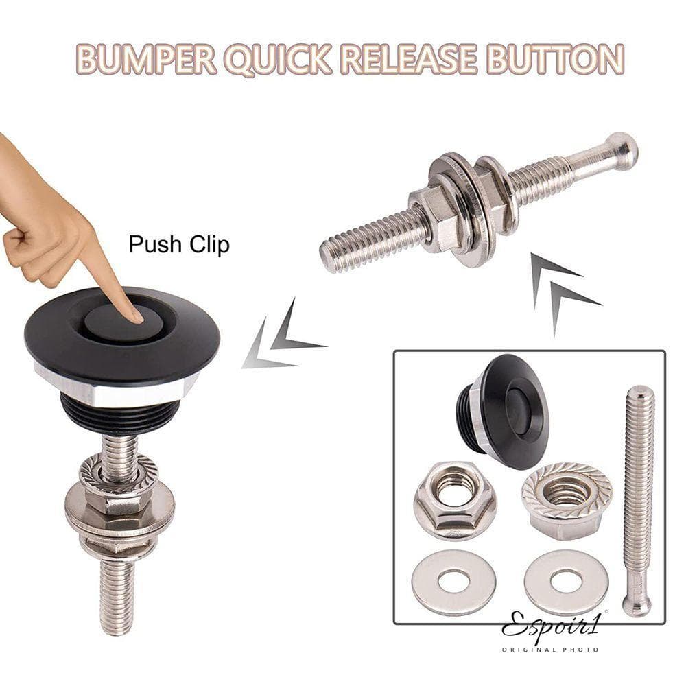POIR1M 2/4pcs Botão De Pressão Preto Trava Clipe Corpo Kit Pára-Choque Dianteiro Pino Do Capô