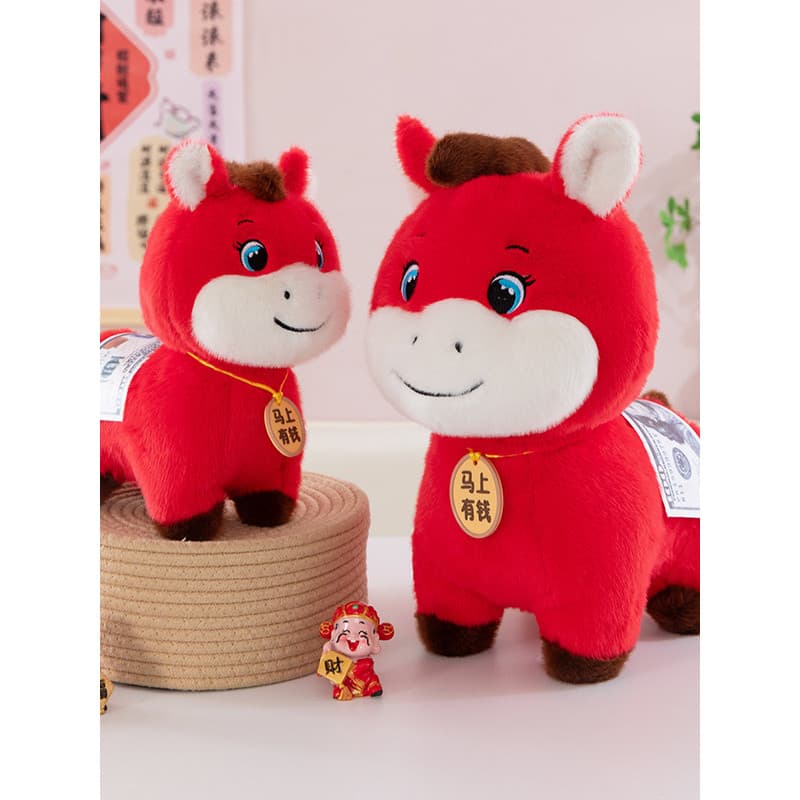 Ano do cavalo mascote boneca de pelúcia Benming ano boneca empresa presente boneca dos desenhos animados zodíaco evento