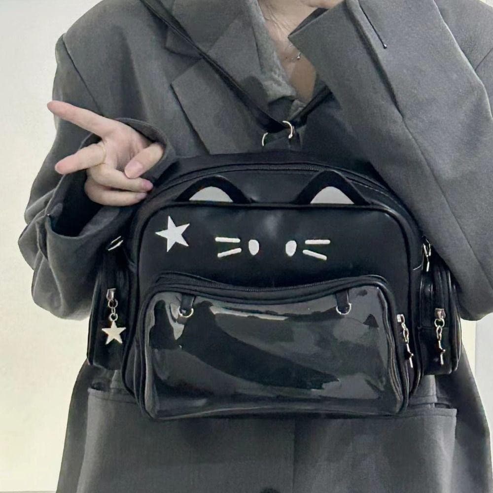 TIANCHUANG Gato Bonito Itabag , Adge Display JK Kawaii Saco De Bolso Transparente , Armazenamento Estilo Preppy Bonecas