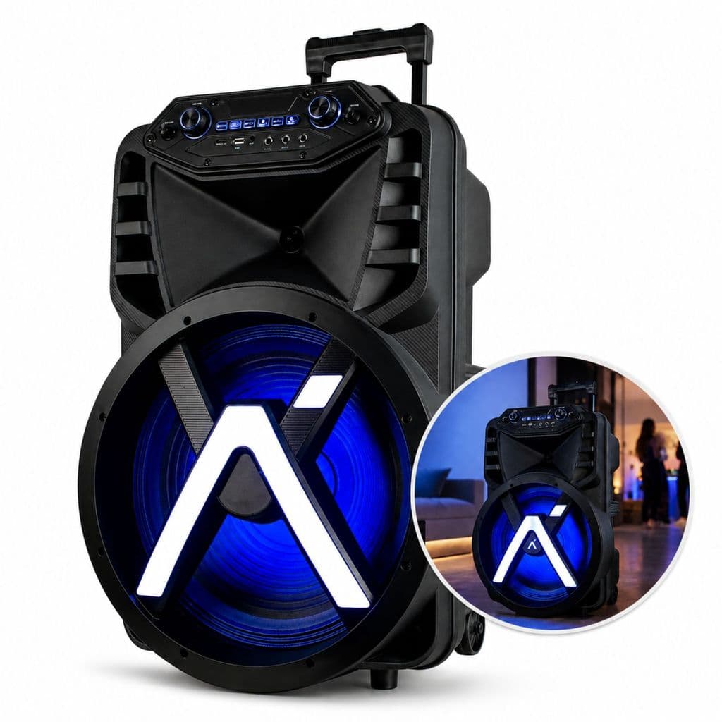 Caixa De Som Amplificada Bluetooth 900w Portátil 15 Polegadas LED