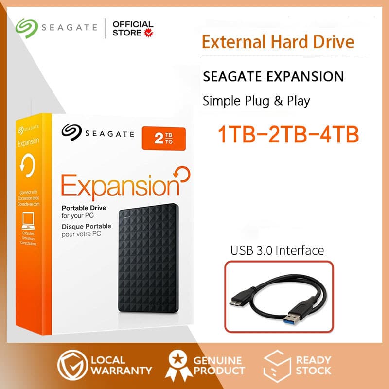 Seagate Original HDD Externo USB 3.0 Disco Rígido Portátil 1TB/2TB/4TB