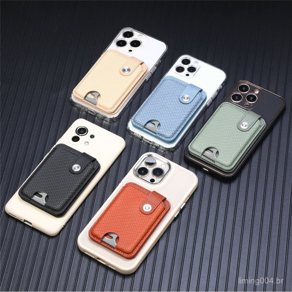 Porta-Cartões De Telefone Da Moda 2 Carteira Dobrada Para Celular Adesivo Carteiras De Montagem Mulheres E Homens