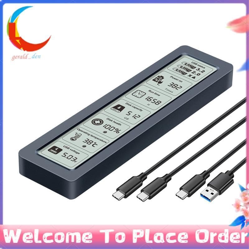 M . 2 SSD Caso NVME Gabinete 10Gbps Para USB 3.2 Gen 2 Tipo C Display Digital Inteligente Externo Caixa