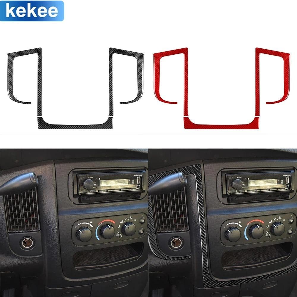 Para Dodge Ram 2002 2003 2004 2005 Painel Central Saída De Ar Quadro Capa Adesivo De Fibra De Carbono Real Acessórios In