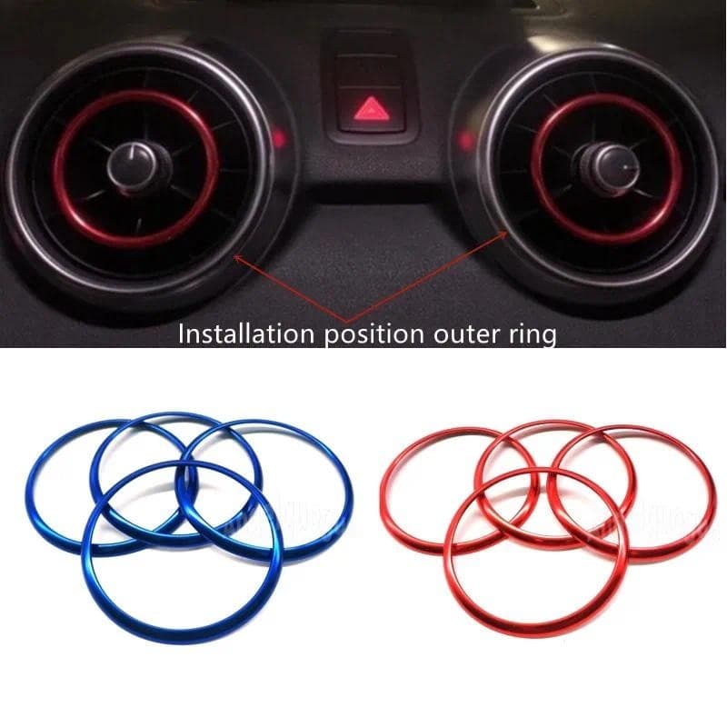 Console Central Do Carro Quadro De Saída De Ar AC Anel Externo Decoração Capa Para Audi A1 2014-2017 Liga De Alumínio Ac