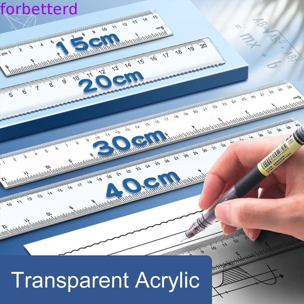 Régua Reta , De Medição Multifuncional 15cm 20cm 30cm 40cm , Escritório De Desenho Transparente De Plástico