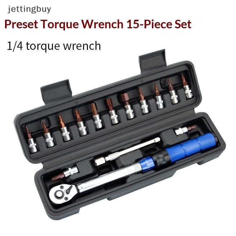 Chave De Catraca De Torque Ajustável , 15 Peças , Com 1 4 Polegadas , Conjunto De Predefinida Para Reparo De Bicicletas